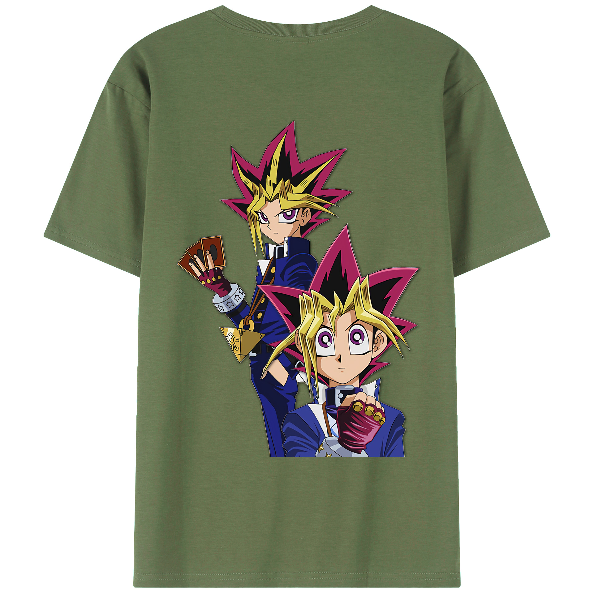 （画像用） 遊☆戯☆王 Yu-Gi-Oh! 綿100％ メンズ半袖Tシャツ（バックプリント） 通気性